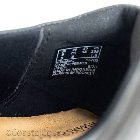 Clarks Women's Cora Haley Loafer Black Leather 7.5 Sleek Comfort Preppy Office - Picture 12 of 12